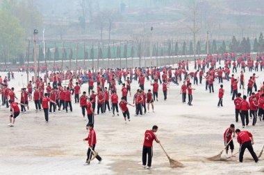Çin, Shaolin - Nisan 11, 2012. Shaolin Manastırı Rahipleri,