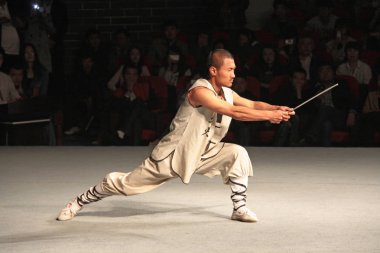 Çin, Shaolin - Nisan 11, 2012. Shaolin Manastırı Rahipleri,