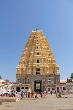 Shiva Virupaksha Tapınağı. Hampi, Karnataka, Hindistan. Beyaz sarı r