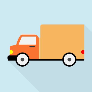 kamyon ile uzun gölge düz simgesi tasarım, esp10