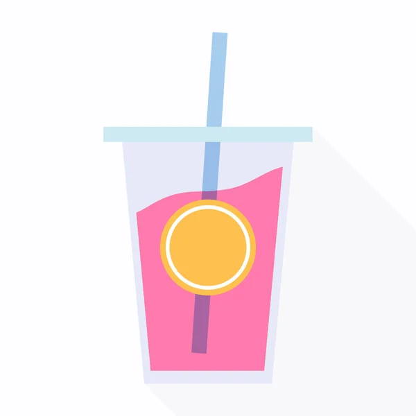 Cold Drink Flat Icon Design Long Shadow Esp10 — стоковый вектор