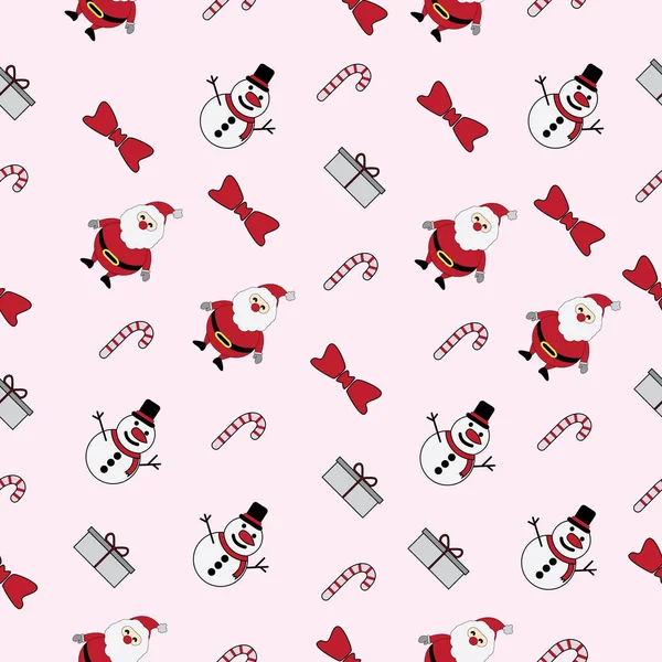 Seamless Pattern Santa Claus Snow Man Christmas Pattern Background Esp10 — стоковый вектор