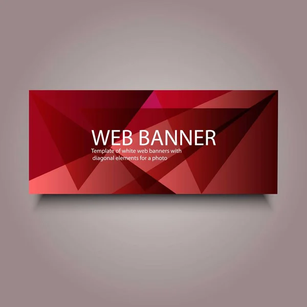 Κόκκινο Διάνυσμα Αφηρημένη Banner Πρότυπο Λευκό Web Banners Για Επαγγελματίες — Διανυσματικό Αρχείο