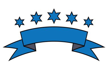   Şerit baner beyaz arka plan üzerinde yıldız simgesi ile