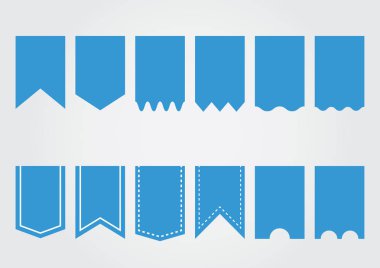 gri zemin üzerine mavi şerit baner simgesi kümesi