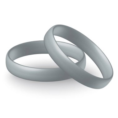 Gümüş Alyans beyaz arka plan üzerinde vektör stil izole