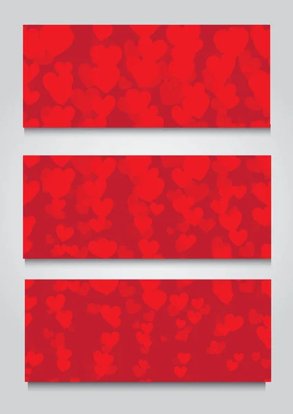 Aftelkalender Voor Valentijnsdag Banner Achtergrond Rood Hart Vector Illustratie Esp10 — Stockvector