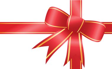 Altın trim, kemer yay şerit afiş, kırmızı kurdele altın kenarlı büyük kırmızı şerit yay vardır