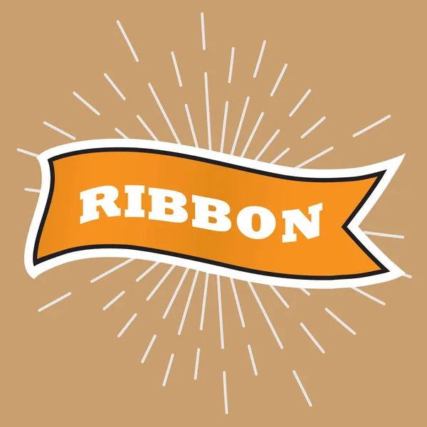 Bannière Ruban Vintage Sur Fond Marron — Image vectorielle