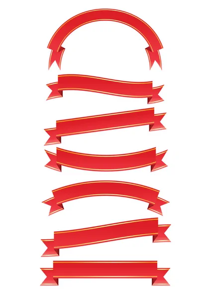 赤いアーチ バナー アイコン Esp10 白地に赤の Baner のセット — ストックベクタ