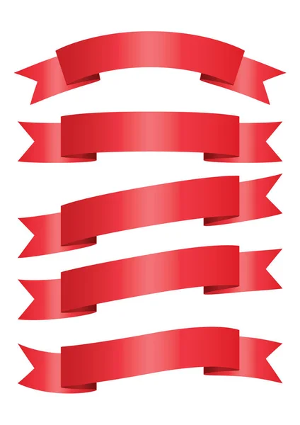 赤いアーチ バナー アイコン Esp10 白地に赤の Baner のセット — ストックベクタ