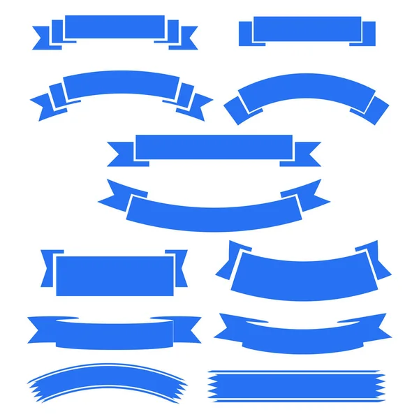 Conjunto de icono de baner de cinta azul — Archivo Imágenes Vectoriales