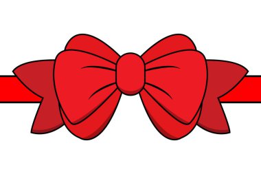  Kırmızı pruva Noel ve doğum günü için, düz tasarım beyaz arka planda izole edilmiş, iş ve tasarım için eğil. Tasarım ögeleri