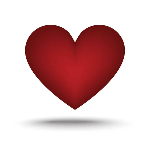 Coração Vermelho Grande Para Dia Dos Namorados Estilo Design Plano —  Vetores de Stock