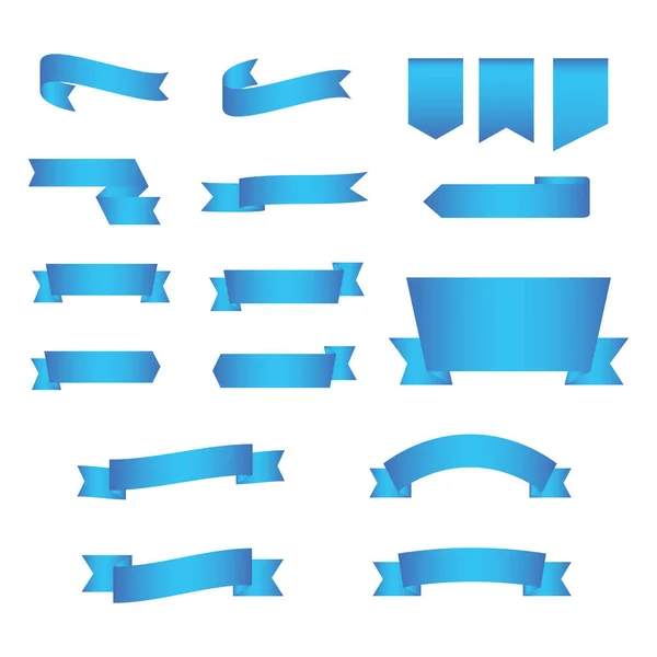 Sada Modré Stuhy Banner Ikona Stuha Vektorový Banner Bílém Pozadí — Stockový vektor