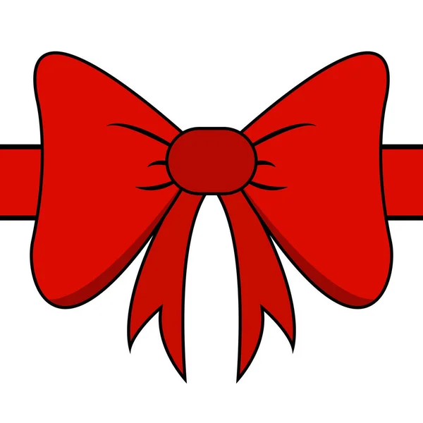 Arco Vermelho Para Comemoração Natal Aniversário Design Plano Isolado Fundo — Vetor de Stock
