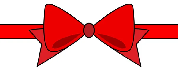 Arc Rouge Pour Célébration Noël Anniversaire Design Plat Isolé Sur — Image vectorielle