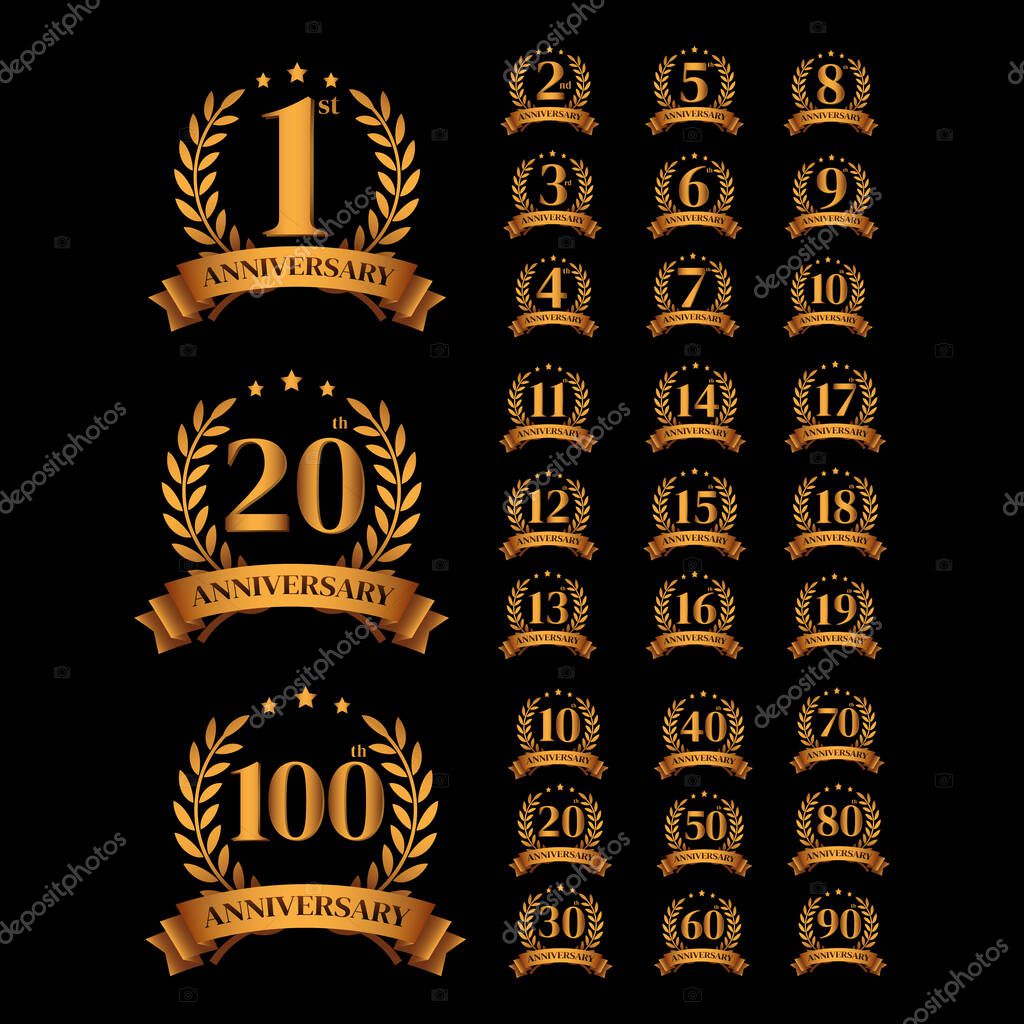 Set Of Golden Anniversary Logo Vector Golden Numbers 1 2 3 4 5 6 7 8 9 10 11 12 13 14 15 16 17 18 19 30 40 50 60 70 80 90 100 Logo Design Vector Illustration Premium Vector In Adobe Illustrator Ai Ai Format Encapsulated Set Of Golden Anniversary Logo Vector Golden Numbers 1 2 3 4 5 6 7 8 9 10 11 12 13 14 15 16 17 18 19 30 40 50 60 70 80 90 100 Logo Design Vector Illustration Premium Vector In Adobe Illustrator Ai Ai Format Encapsulated