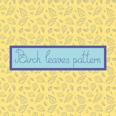 el çizilmiş huş yaprakları desen