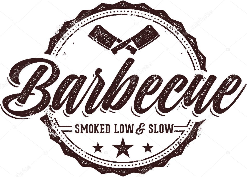 Vintage Barbecue Menu Design Stamp