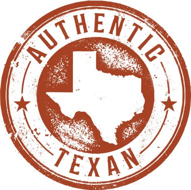 Authentic Texan - Texas USA Stamp  clipart