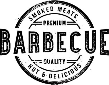 Vintage Barbekü Menü tasarım damgası