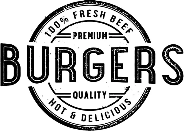 Vintage Burger Menu Design Francobollo — Vettoriale Stock