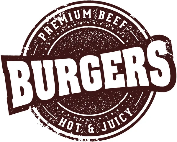 Premium Hamburguesas Menú Diseño Sello — Archivo Imágenes Vectoriales