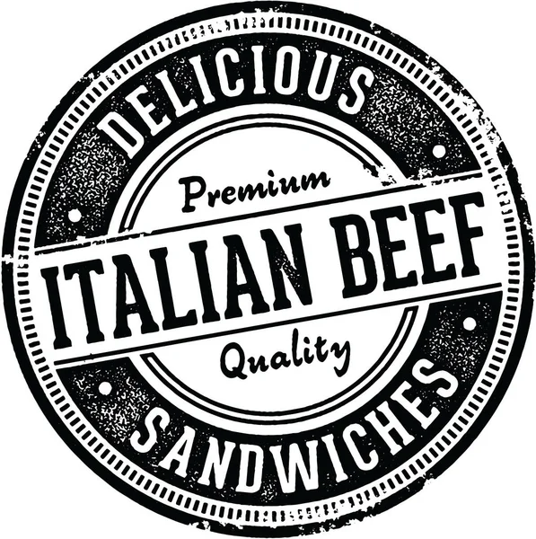 意大利牛肉芝加哥风格三明治邮票 — 图库矢量图片
