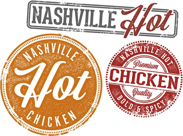 Nashville Sıcak Fried Chicken Menü Tasarım — Stok Vektör