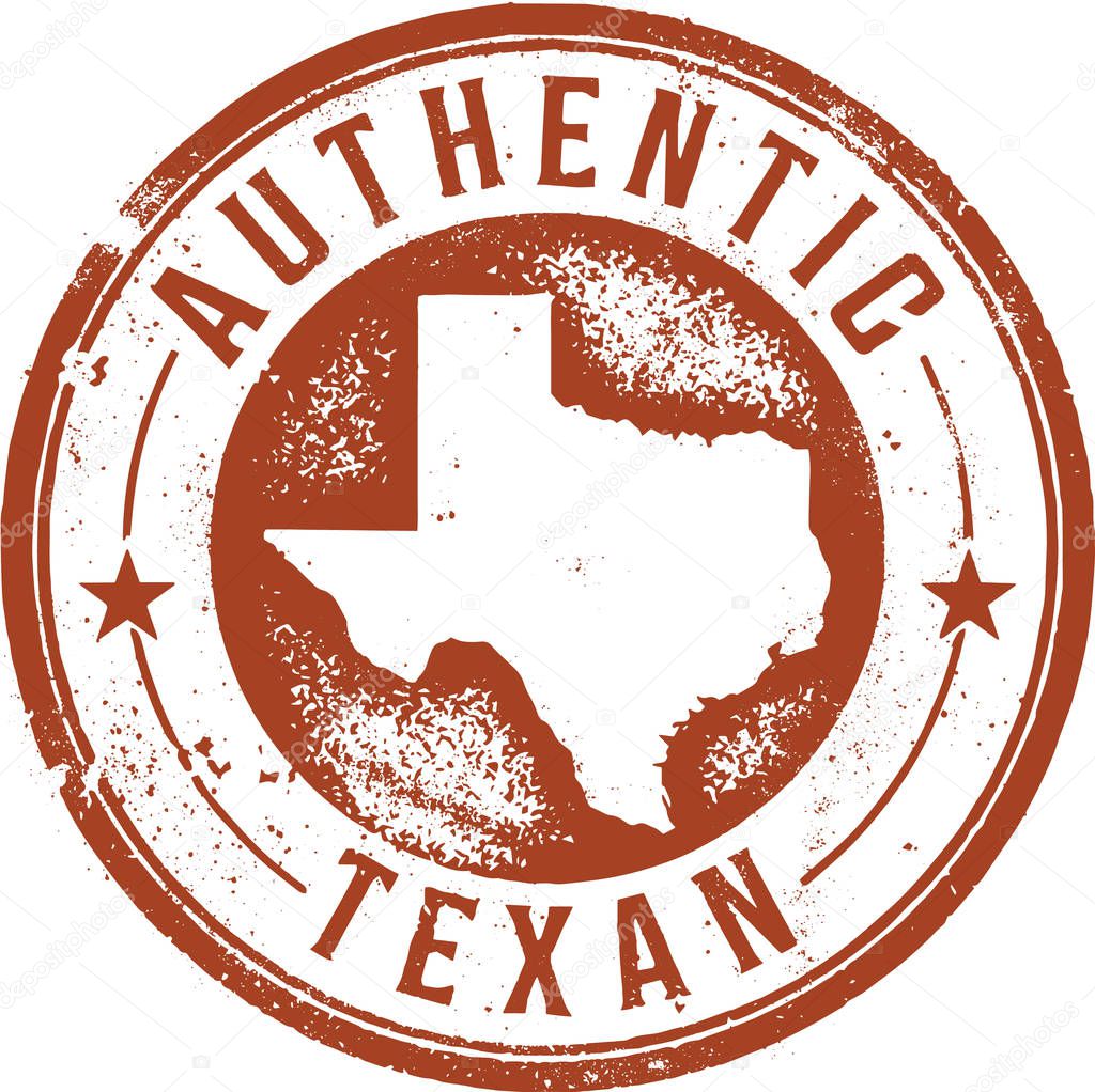 Authentic Texan - Texas USA Stamp 