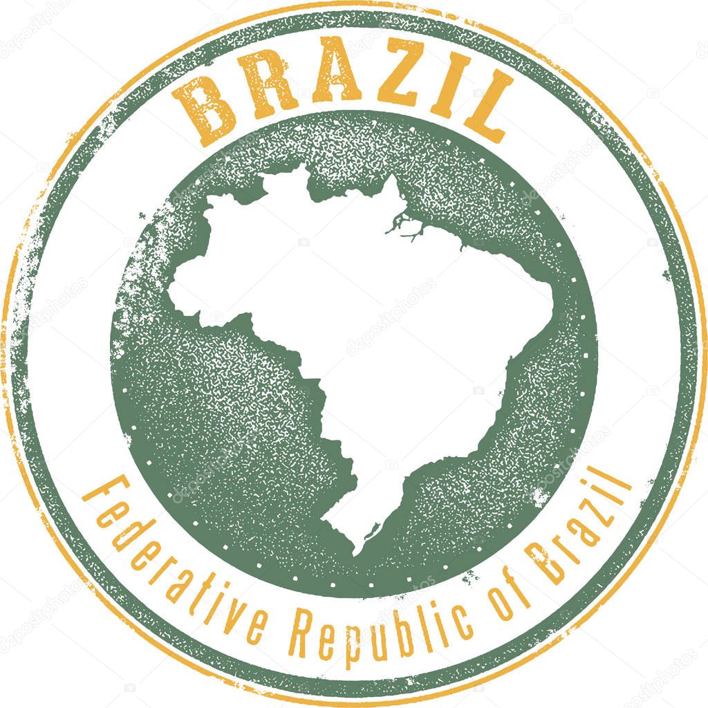 Brazil Country Rubber Stamp