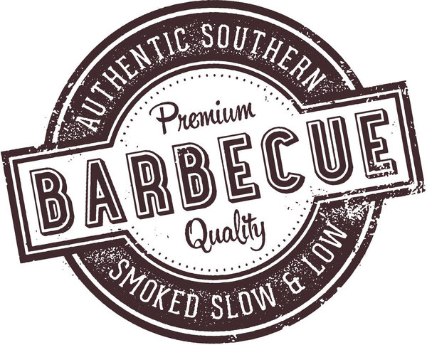Authentic Southern Barbecue Rubber Stamp