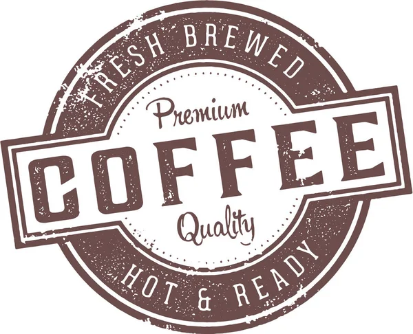 Frisch Gebrühter Kaffee Mit Gummistempel — Stockvektor