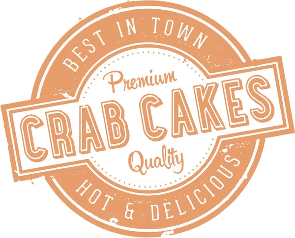 Vintage Crab Cakes Gummistempel — Stockvektor