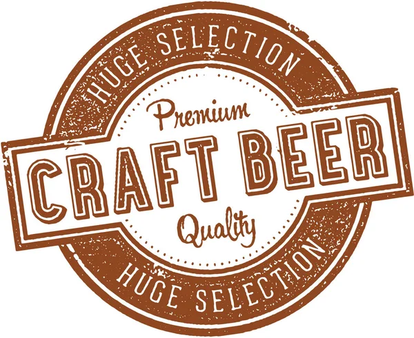 Craft Beer List Stamp — Stock Vector