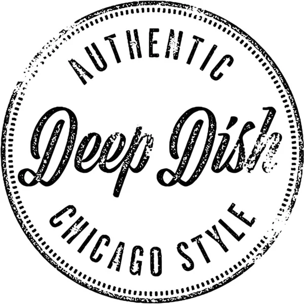 Chicago Style Deep Dish Pizza Stempel — Stockvector