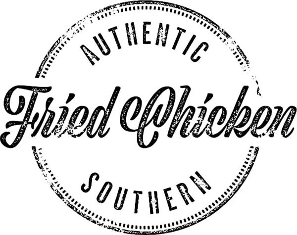 Vintage Fried Chicken Rubber Stamp — Stock Vector