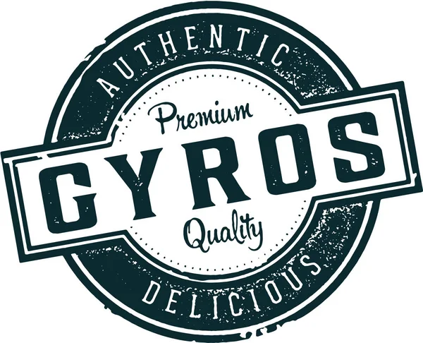 Auténtico Sello Restaurante Griego Gyro — Archivo Imágenes Vectoriales