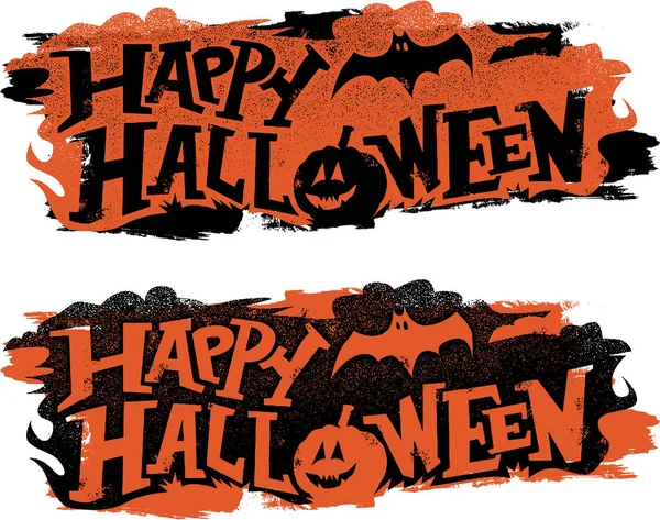 Feliz Halloween Banner Texto — Vector de stock