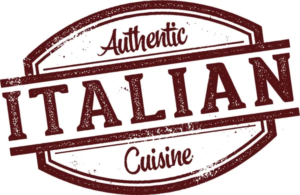 Authentique Cuisine Italienne Restaurant Menu Timbre — Image vectorielle