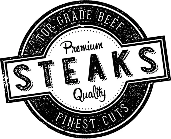 Pieczęć Sklepu Mięsnego Premium Steki — Wektor stockowy