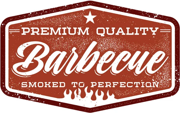 Qualità Premium Bbq Vintage Barbecue Segno — Vettoriale Stock