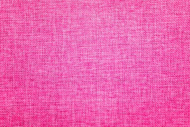 Doğal çuval bezi ile boş arka plan doku ayrıntılı. Ekoloji dostu kaba kumaş konuları parlak elektrik pembe ve beyaz renkler grubunda renkli. Uzay kopyalayın. Yukarıdan görüntülemek.