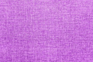 Doğal çuval bezi ile boş arka plan doku ayrıntılı. Ekoloji dostu kaba kumaş konuları parlak elektrik mor ve beyaz Renkler grubunda renkli. Uzay kopyalayın. Yukarıdan görüntülemek.