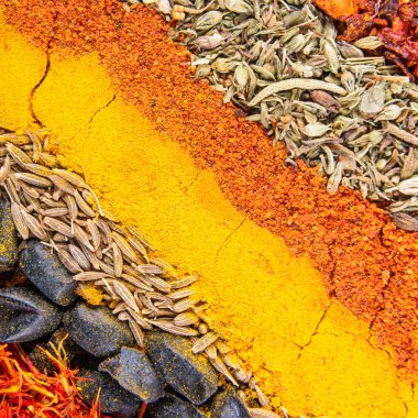 Pilav yemeği için baharatkare yakın çekim görüntü