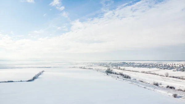 Flygfoto över vintern landskap, landsbygden — Stockfoto