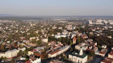 Şehir Drohobych City, Ukrayna Hava görünümünü. Mimari, Belediye, merkezi kare, Holy Trinity Kilisesi St Bartholomew Katedrali