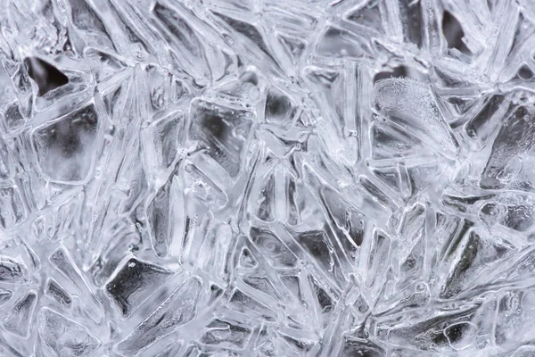 Ice crystals, close-up top view, background. Theme of winter and frost — Stock Photo, Image