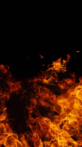On fire. Themes of fire, disaster and extreme events. Background with copy space, vertical banner — Stock Photo, Image